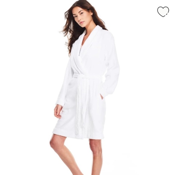 💗NWT Calvin Klein White Super Soft Robe with pink insignia - Size XS/SM - Picture 1 of 5